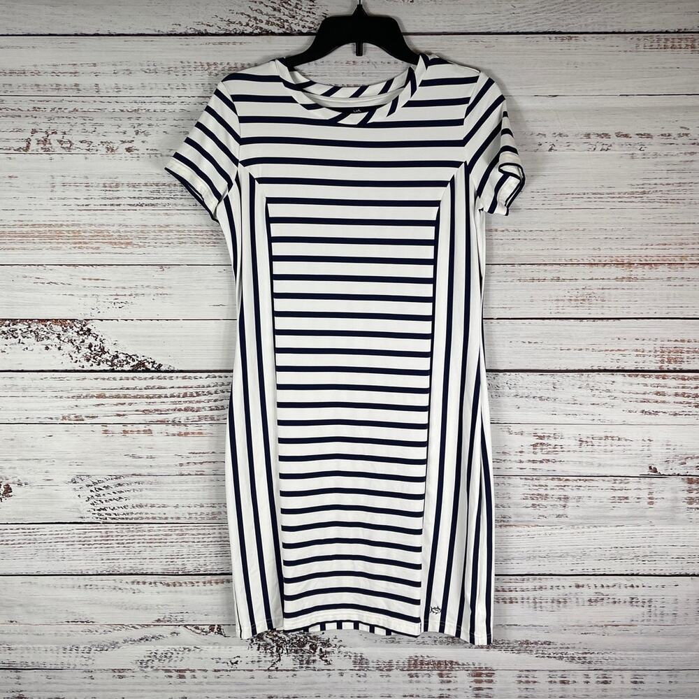 Southern Tide Navy and White Striped Dress
